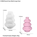 Detailed size view of triple-tier round vase silicone mold with height specifications - D3980-Nordic Circle Vase Mold (Large)