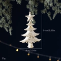White and gold glitter Christmas tree ornament featuring a star top, size 14cm by 9cm - Christmas Tree White Gold Pendant