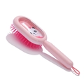 Spazzola ovale rosa con glitter liquidi e disegno di panda su sfondo bianco - Rosa