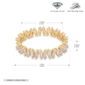 Detailed technical diagram showing 925 silver V-shaped ring dimensions and scale - US Size 9 / Gold Plated