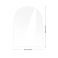 Detailed dimension guide for the arched clear acrylic table number measuring 10x14cm - BT055 Large 10*14cm (Arch - No Base)