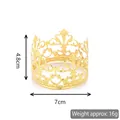Golden alloy tiara dimensions showing 4.8cm height and 7cm diameter base - Gold Hollow Iron 7cm