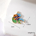 Macro view of colorful tropical fish alloy pendant with dimensions 2cm x 1.9cm - Orange Blue Green Fish