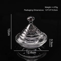 Transparent ripple texture glass storage jar with spherical lid handle for home decor - Wavy Pattern Jar (2013)