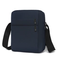 Navy blue Oxford fabric crossbody bag with adjustable strap and multiple zipper pockets - Upgraded Navy Blue