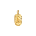 18K gold plated stainless steel Scorpio zodiac oval pendant necklace with small rhinestones - Scorpio