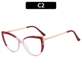 Occhiali anti luce blu cat eye con montatura sfumata bordeaux e aste in oro rosa - Sfumato Rosso-Rosa