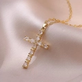 Cross Zirconia Necklace (X2564) / White