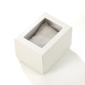 Elegant white square gift box with ribbon window and soft watch pillow inside - 10*7.5*7cm / Windowed White