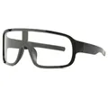Cycling sunglasses with black shield frame and clear wide lenses for wind protection - Matte Black Frame Clear Lens