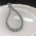 Collana di perle grigie lucide stile Akoya con chiusura in argento S925 su piatto - Chiusura in Argento S925/Perla Sintetica / 12mm/40cm