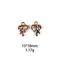 Detailweergave van 13x18mm kerst zuurstok bedeltje van metaal met rood groen emaille - Zuurstok met Strik-13*18mm
