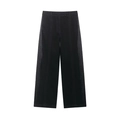 Pantalones negros de cintura alta y pierna recta con flecos de cadena de plata fina - XS / Negro