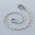 Silver skull hook pant chain in titanium steel with textured ring for streetwear style - 40CM / Skull Style 2