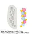 Witte siliconen vorm voor bolletjes snoep en fondant decor, 9,5x3,9x1,2 cm - 2# Gebogen Bellenketting / Grijs