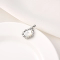 Irregular square pendant with silver 18K plating and white mother-of-pearl inlay - Style B / White Gold