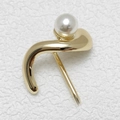 Elegante clip a gancio per coda di cavallo dorata con perla bianca minimalista - Oro