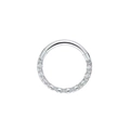 Piercing setto in titanio F136 argento con motivo a rombi e diamanti incastonati - Motivo a Rombi Argento