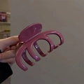 Elegant purple shark hair clip made of premium plastic in a sleek curved design - Glossy Pumpkin Rose-10cm