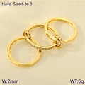 Elegant gold interlocked triple ring set with pave crystals in US sizes 6 to 9 - US 6 / Gold Three-Linked Interlocking Pave Style (KR113333-Z)
