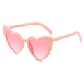 Occhiali da sole alla moda a forma di cuore con montatura rosa chiaro e lenti sfumate - Montatura Rosa Lenti Sfumate Rosa