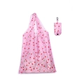 Pink foldable 190T polyester shopping bag with cherry print and matching storage pouch - 16kg / 38*58cm / Cherry Pink (XC-19)