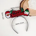 Merry Christmas festive headband with Santa and Snowman felt toppers, 19.3cm width - Headband Santa & Snowman
