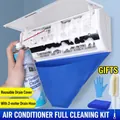 360ml Air conditioner cleaner spray kit with foam detergent, drainage bag and tools - Flat Bottom Water Bag 4-Piece Set + 1 Bottle 360ml Cleaner