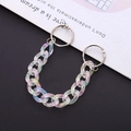 Iridescent acrylic chain accessory for clogs with silver rings in a macro detail view - Iridescent AB Acrylic Chain
