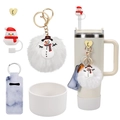 Christmas snowman accessory set for tumblers with plush ball and silicone boot - Christmas Snowman Theme