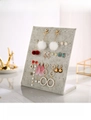 L-shaped light grey velvet jewelry stand rack for earring and stud display organizer - Small Earring Board Gray