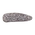 Silver teardrop BB hair clip with pointed rhinestones and beaded chain edge detail - Style 20 - Classic Teardrop White / Classic [White Teardrop] / 1.5