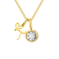 Collier doré en acier inoxydable avec pendentif lettre L et zircon blanc étincelant - Lettre T / Or