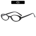 Montatura vintage ovale nera con lenti trasparenti in stile anni '90, variante C1 - Nero
