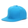 Casquette hip hop classique bleu vif à bord plat avec texture en sergé de coton - Bleu
