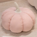 Coussin citrouille en velours rose avec tige tricotée pour décoration maison - Rose Clair