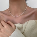 Elegant 2-3mm tiny natural freshwater pearl choker necklace with 14K gold-filled clasp - Rice Pearl (4mm)