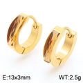 Goldene Huggie-Ohrringe mit bernsteinfarbenem Zirkon, Größe 13x3mm und Gewicht 2,5g - Gold-Bernstein Stil(KE118292-TGD)