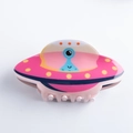 Pink and blue UFO alien pattern hair claw clip made of vibrant acrylic material - Pink and Blue UFO