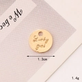 C080 13mm Gold Lucky Girl Round Tag