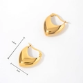 Golden heart-shaped chunky hoop earrings for women, featuring a 2.2cm polished hollow design - Heart Hoop (ZHE946)