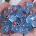 Luminous blue resin duck figurines for DIY crafts and micro landscape decoration - Teal