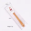 Christmas Santa silicone baking spatula with HO HO HO print and wood handle, 18cm size - Santa Claus / HO.HO.HO