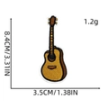 Detailed view of guitar embroidery patch with precise dimensions 8.4cm by 3.5cm - Cowboy Patch 10#-Guitar