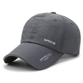 Dark gray quick-dry baseball cap with white Sports lettering and reflective detail - Adjustable / Dark Gray
