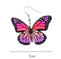 Ohrringe mit Schmetterlingsflügeln in Rosa-Lila-Verlauf, 3 cm Breite, Metallhaken - Rosa Lila Verlauf (M122-1)