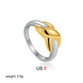 Two-tone 18K gold and silver intertwined wide band ring, size US 8, weighing 3.9g - US 8 / Crisscross Two Tone (T303)