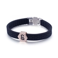 Herren Sportarmband aus schwarzem Silikon mit roségoldenen Akzenten und Wabenstruktur - Roségold Schwarz (KB105589-K)