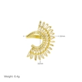 Detaillierte Größenangaben für goldene Zirkonia-Ohrmanschette: 22 mm Breite und 32 mm Höhe - Einstellbar Offen / Fächerförmig Vollzirkon (DR240629-A)