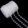 Roll of clear acrylic octagonal bead chain for DIY wedding decor and chandelier accents - Bulk 14x14mm Clear 17m/Roll